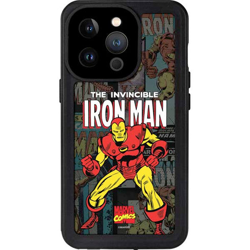 Marvel Classic Comics Iron Man Action Vintage iPhone 15 Pro Waterproof Case